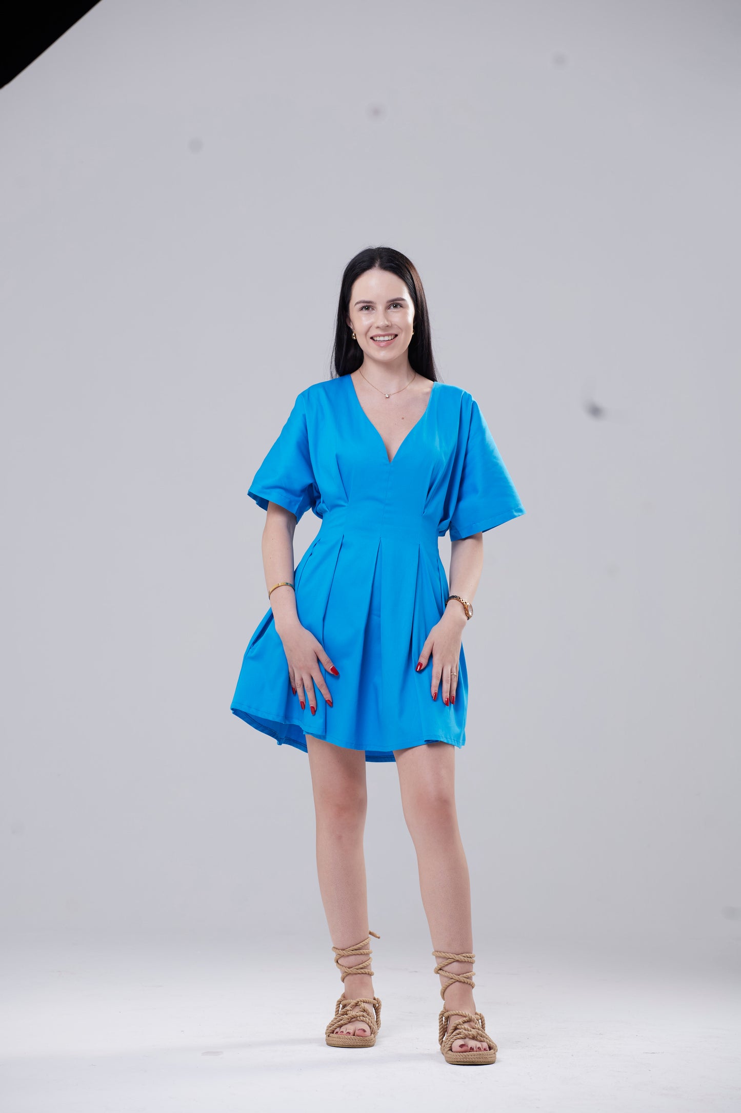 Zekhethelo Mini Dress - Cyan Blue