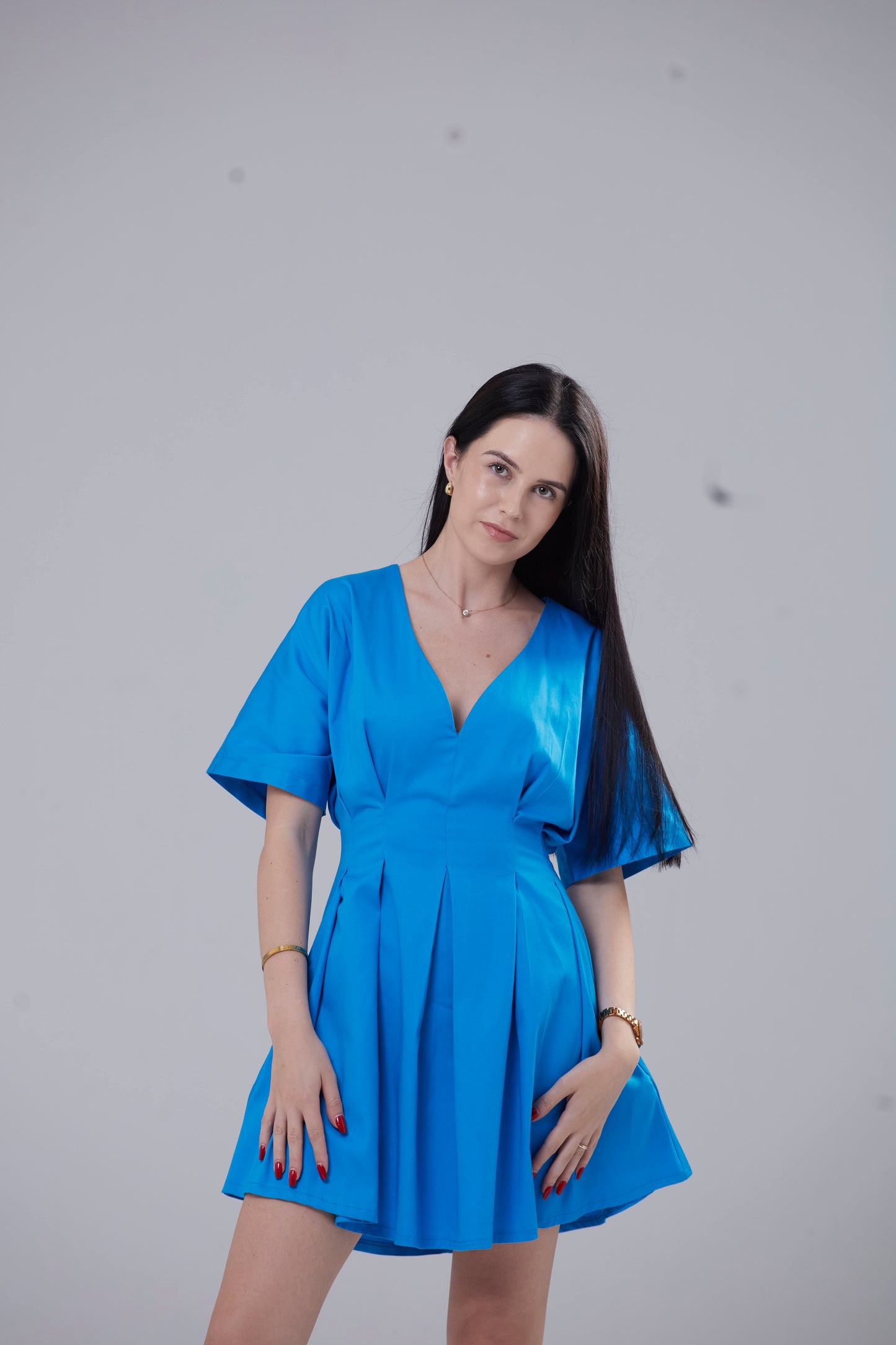 Zekhethelo Mini Dress - Cyan Blue