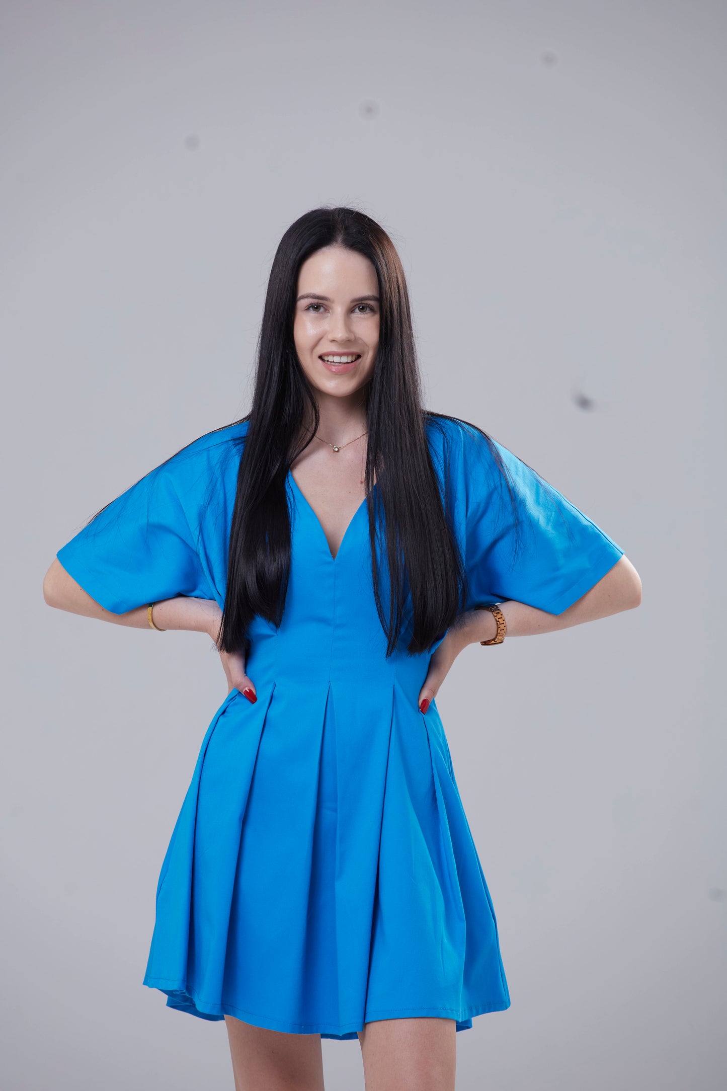 Zekhethelo Mini Dress - Cyan Blue