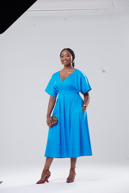 Zekhethelo Maxi Dress - Cyan Blue