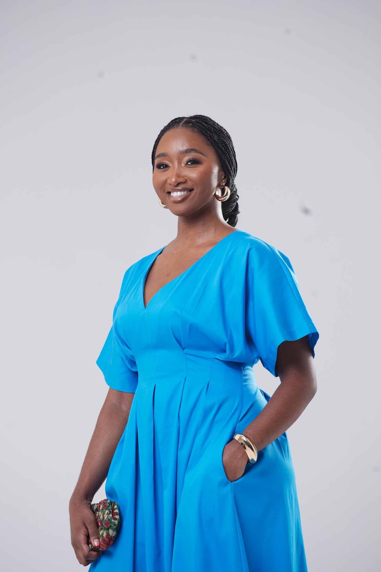 Zekhethelo Maxi Dress - Cyan Blue