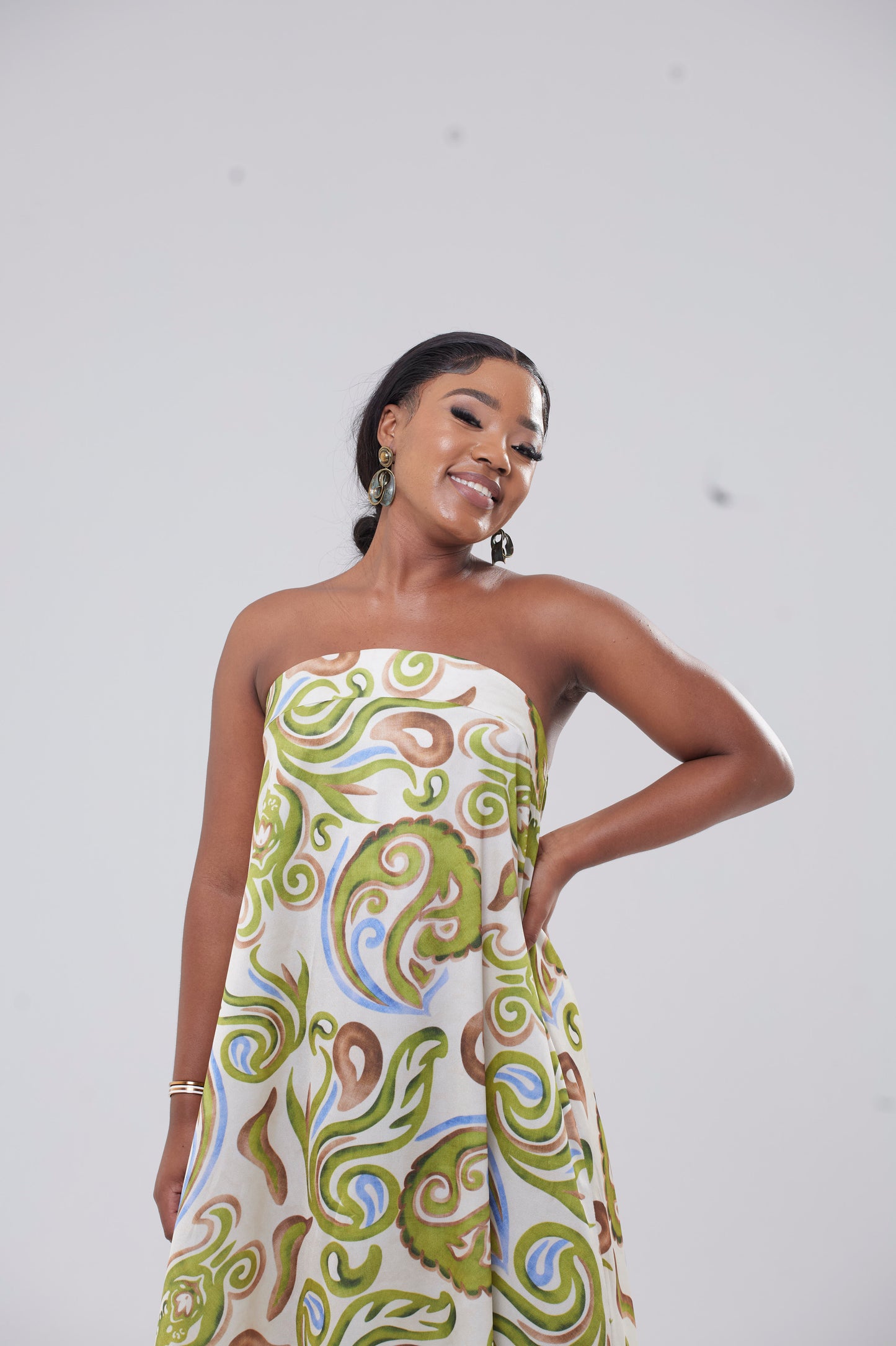 Strapless dress - Multicolour print